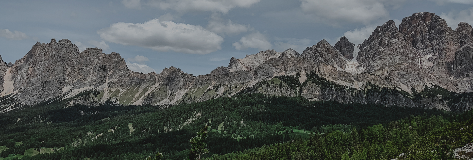 Panorama of Cortina d'ampezzo in summer